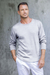 Men's cotton blend pullover, 'Classic Warmth in Pearl Grey' - Men's Crew Neck Cotton Blend Pullover in Pearl Grey