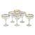 Blown glass margarita glasses, 'Confetti Path' (set of 6) - Set of 6 Artisan Crafted Blown Glass Margarita Glasses