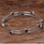 Garnet bangle bracelet, 'Orchid Twist in Red' - Hand Made Sterling Silver Garnet Bracelet Indonesia (image 2) thumbail
