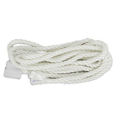 Cotton rope hammock, 'Ashen Beach' (single) - Solid Grey Hand Woven Cotton Maya Hammock (Single)
