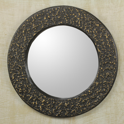 Espejo de pared - Espejo de pared artesanal en negro
