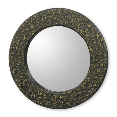 Espejo de pared - Espejo de pared artesanal en negro