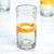 Highball de vidrio soplado, 'Ribbon of Sunshine' (juego de 5) - Juego de 5 vasos de vidrio reciclado soplado con raya naranja