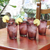 Tall tumblers, 'Amethyst' (set of 6) - Purple Handblown Glass Recycled Tumbler Drinkware (Set of 6)