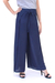 Rayon wrap pants, 'Summer Chill in Solid Navy' - Artisan Made Rayon Wrap Pants (image 2b) thumbail