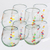 Copas de vino sin tallo de vidrio reciclado, 'Happy Trails' (juego de 8) - Gafas sin tallo de puntos coloridos reciclados soplados a mano (juego de 8)