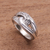 Sterling silver band ring, 'Elegant Link' - Patterned Sterling Silver Band Ring from Bali (image 2) thumbail