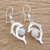 Jade dangle earrings, 'Lilac Dolphin' - Handmade Silver Dolphin Earrings with Lilac Maya Jade