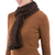 100% alpaca scarf, 'Floral Andes' - 100% Alpaca Knit Floral Wrap Scarf in Black and Brick (image 2b) thumbail