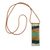 Glass and leather pendant necklace, 'Layers of Ocean' - Blue and Brown Glass and Leather Pendant Necklace