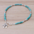 Magnesite charm bracelet, 'Sky Garden' - Blue Magnesite Sterling Silver Beaded Flower Charm Bracelet (image 2) thumbail