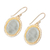 Gold plated prehnite dangle earrings, 'Golden Frame' - 22k Gold Plated Prehnite Dangle Earrings from India