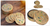 Papier mache coasters, 'Golden Srinagar Birds' (set of 6) - Papier mache coasters (Set of 6)