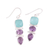 Amethyst and chalcedony dangle earrings, 'Glittering Muse' - Amethyst and Chalcedony Dangle Earrings from India (image 2d) thumbail