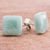 Jade stud earrings, 'Simply Luxurious' - Apple Green Square Jade Stud Earrings from Guatemala (image 2) thumbail