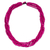 Wood beaded necklace, 'Tropical Dance' - Fair Trade Long Wood Beaded Hot Pink Strand Necklace thumbail