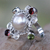 Cultured pearl and garnet cocktail ring, 'Moon and Stars' - Artisan Crafted Cultured Pearl and Garnet Ring with Peridot (image 2) thumbail