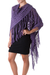 100% alpaca shawl, 'Violet Garden' - Hand Made Alpaca Wool Shawl