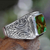 Sterling silver ring, 'Woodland Crown' - Unisex Sterling Silver and Reconstituted Turquoise Ring (image 2) thumbail