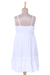 Sommerkleid aus Baumwolle, „Breezy Summer“ – Trägerkleid aus weißer Baumwolle mit Chikankari-Stickerei aus Indien
