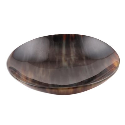 Horn bowl, 'Handsome by Nature' - Artisan Crafted Natural Horn Bowl from India