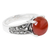Carnelian single stone ring, 'Marigold' - Carnelian and Marcasite on Thai Style Sterling Silver Ring (image 2c) thumbail