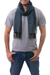 Men's 100% alpaca scarf, 'Lake Arapa Night' - Men's 100% alpaca scarf