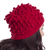 Alpaca blend hat, 'Chili Pompoms' - Pompom Pattern Alpaca Blend Hat from Peru