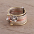 Sterling silver and copper meditation spinner ring, 'Metallic Flowers' - Fair Trade Sterling Silver Copper and Brass Meditation Ring (image 2b) thumbail