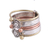 Sterling silver and copper meditation spinner ring, 'Metallic Flowers' - Fair Trade Sterling Silver Copper and Brass Meditation Ring (image 2d) thumbail