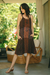 Rayon sundress, 'Russet Fusion' - Strappy Rayon Tie-Dyed Dress in Russet and Midnight