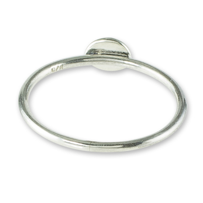 Sterling silver band ring, 'Modern Forms' - Modern Sterling Silver Circle Motif Ring