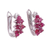 Ruby hoop earrings, 'Red Hyacinth' - Red Ruby and Sterling Silver Half Hoop Earrings from India thumbail