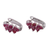Ruby hoop earrings, 'Red Hyacinth' - Red Ruby and Sterling Silver Half Hoop Earrings from India