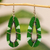 Beaded dangle earrings, 'Valley Green' - Kenyan Green Beaded Dangle Earrings thumbail