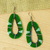 Beaded dangle earrings, 'Valley Green' - Kenyan Green Beaded Dangle Earrings (image 2b) thumbail