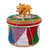 Decorative beaded box, 'Golden Lion' - Multicolored Beaded Box with Lion (image 2a) thumbail