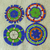 Beaded coaster set, 'Colors of Kenya' (set of 4) - Hand Beaded African Coasters (Set of 4) thumbail