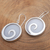 Sterling silver and resin dangle earrings, 'Misty Swirls' - Sterling Silver and Resin Swirl Dangle Earrings from Bali