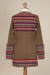 100% alpaca cardigan, 'Patchwork in Chestnut' - Cable Knit 100% Alpaca Cardigan in Chestnut from Peru (image 2d) thumbail