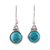 Composite turquoise dangle earrings, Happy Gleam' - Composite Turquoise and Sterling Silver Dangle Earrings thumbail