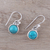Composite turquoise dangle earrings, Happy Gleam' - Composite Turquoise and Sterling Silver Dangle Earrings (image 2b) thumbail