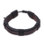 Men's leather wristband bracelet, 'Mysterious River' - Men's Black Leather and Cotton Cord Wristband Bracelet