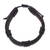 Men's leather wristband bracelet, 'Mysterious River' - Men's Black Leather and Cotton Cord Wristband Bracelet