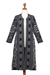 Ikat cotton duster, 'Kartini in Black' - Long Hand Woven Ikat Cotton Duster Jacket (image 2a) thumbail