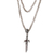 Men's garnet pendant necklace, 'Sword of Peace' - Handcrafted Men's Silver and Garnet Peace Theme Necklace