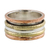 Sterling silver meditation spinner ring, 'Alluring Rotation' - Sterling Silver Copper and Brass Spinner Ring from India thumbail
