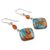 Carnelian dangle earrings, 'Colorful Kites' - Carnelian and Composite Turquoise Sterling Silver Earrings (image 2c) thumbail