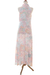 Neckholder-Kleid aus Rayon, „Sekar Jagad“ – Neckholder-Kleid aus Rayon mit Pink- und Aqua-Print