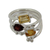 Multi gemstone wrap ring, 'Be Scintillating' - Citrine Garnet Topaz in Sterling Silver Ring from India